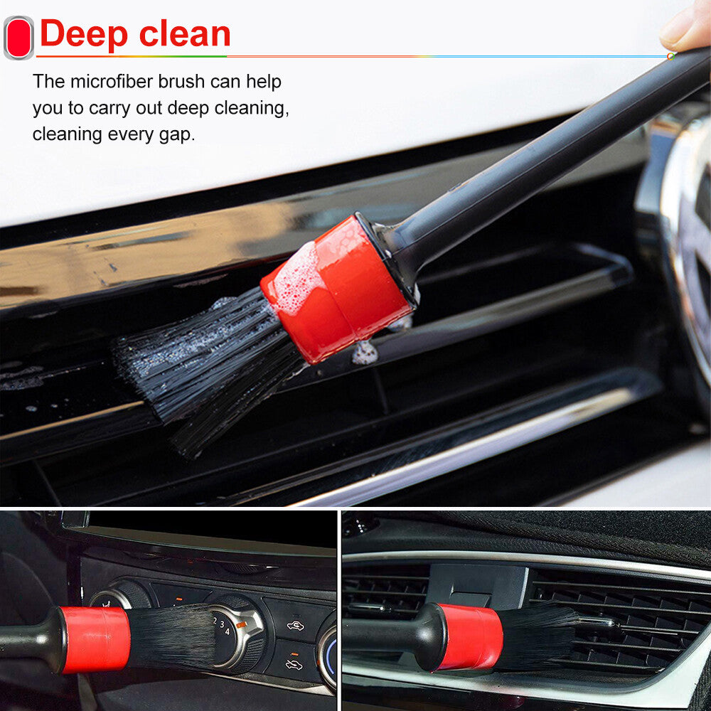 10Pc Car Detailing Brush Kit Auto Interior Detail Brush Wash for Wheel Clean Set