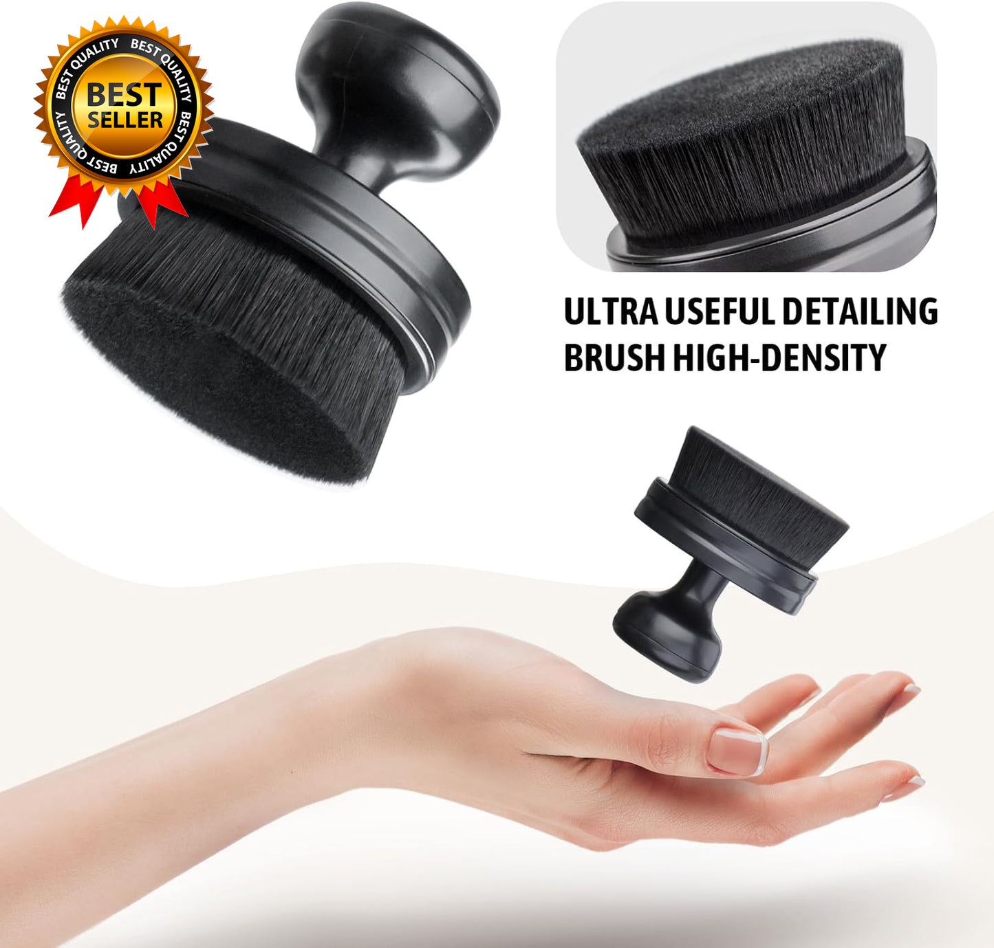 Car Tire Shine Applicator Vegan Tire Shine Brush with Stand for Auto Detailing