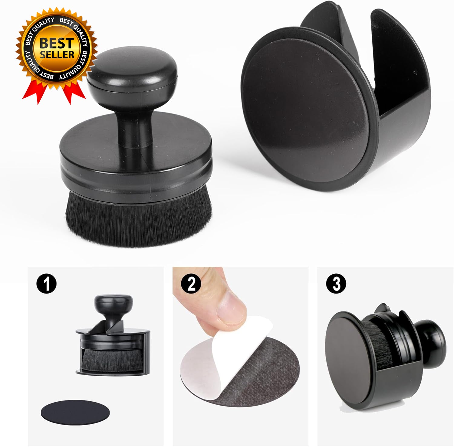 Car Tire Shine Applicator Vegan Tire Shine Brush with Stand for Auto Detailing