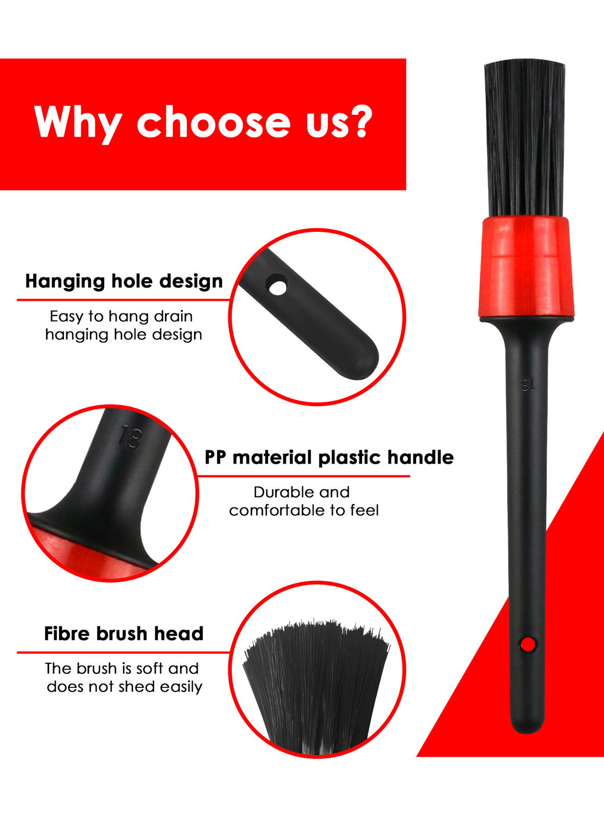 10Pc Car Detailing Brush Kit Auto Interior Detail Brush Wash for Wheel Clean Set