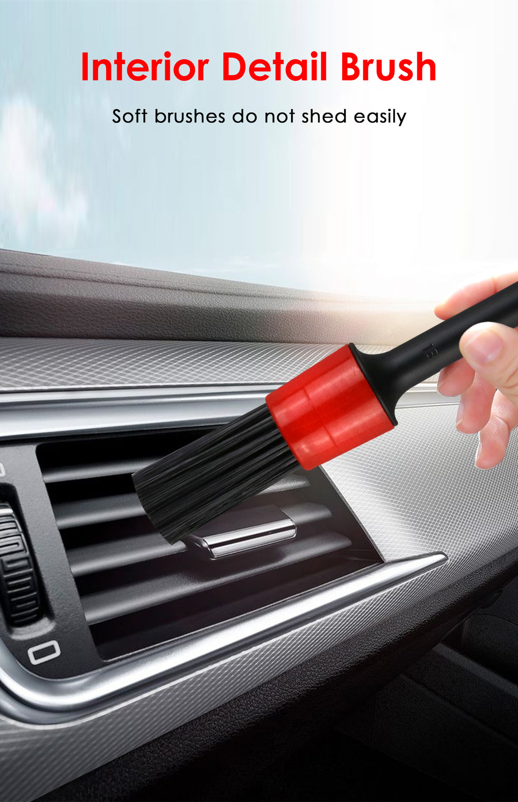 10Pc Car Detailing Brush Kit Auto Interior Detail Brush Wash for Wheel Clean Set