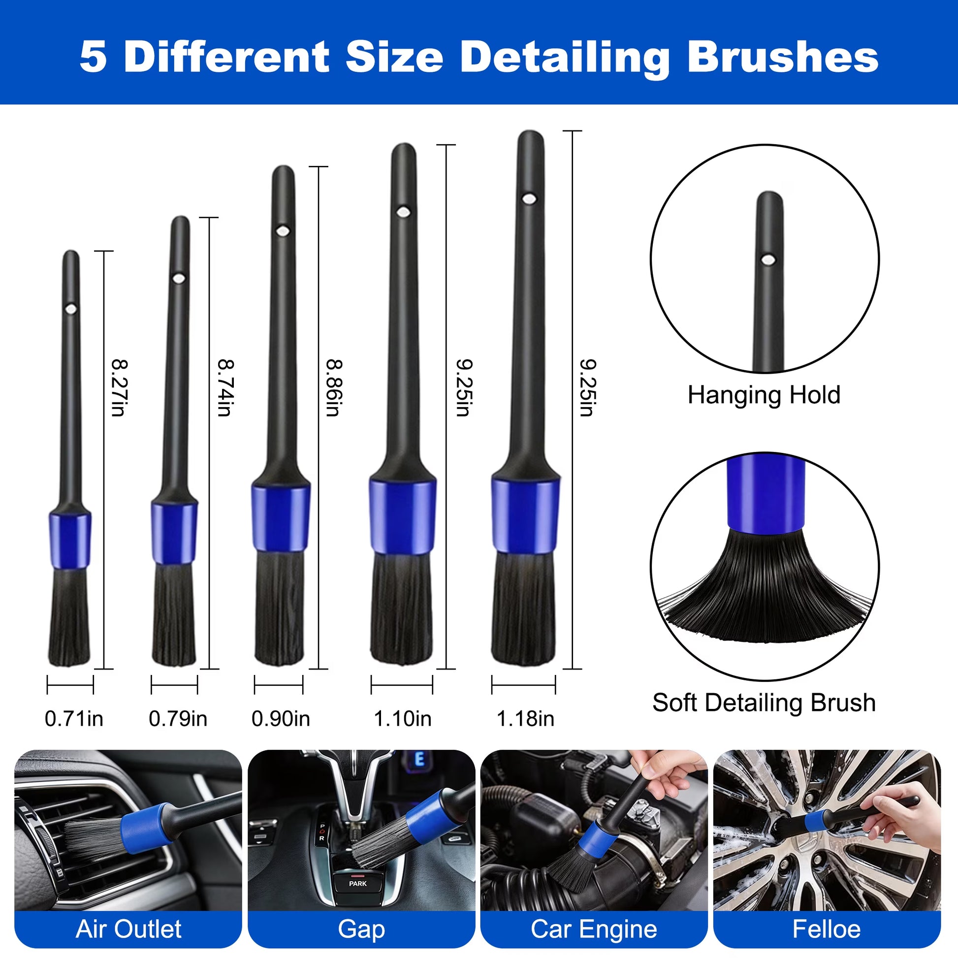 Interior Car Cleaning Kits, 27Pcs Car Detailing Kit, Car Detailing Brushes Set, Drill Brush Set, Car Wash Kit, Car Accessories, Car Cleaning Supplies for Interior, Exterior, Wheels