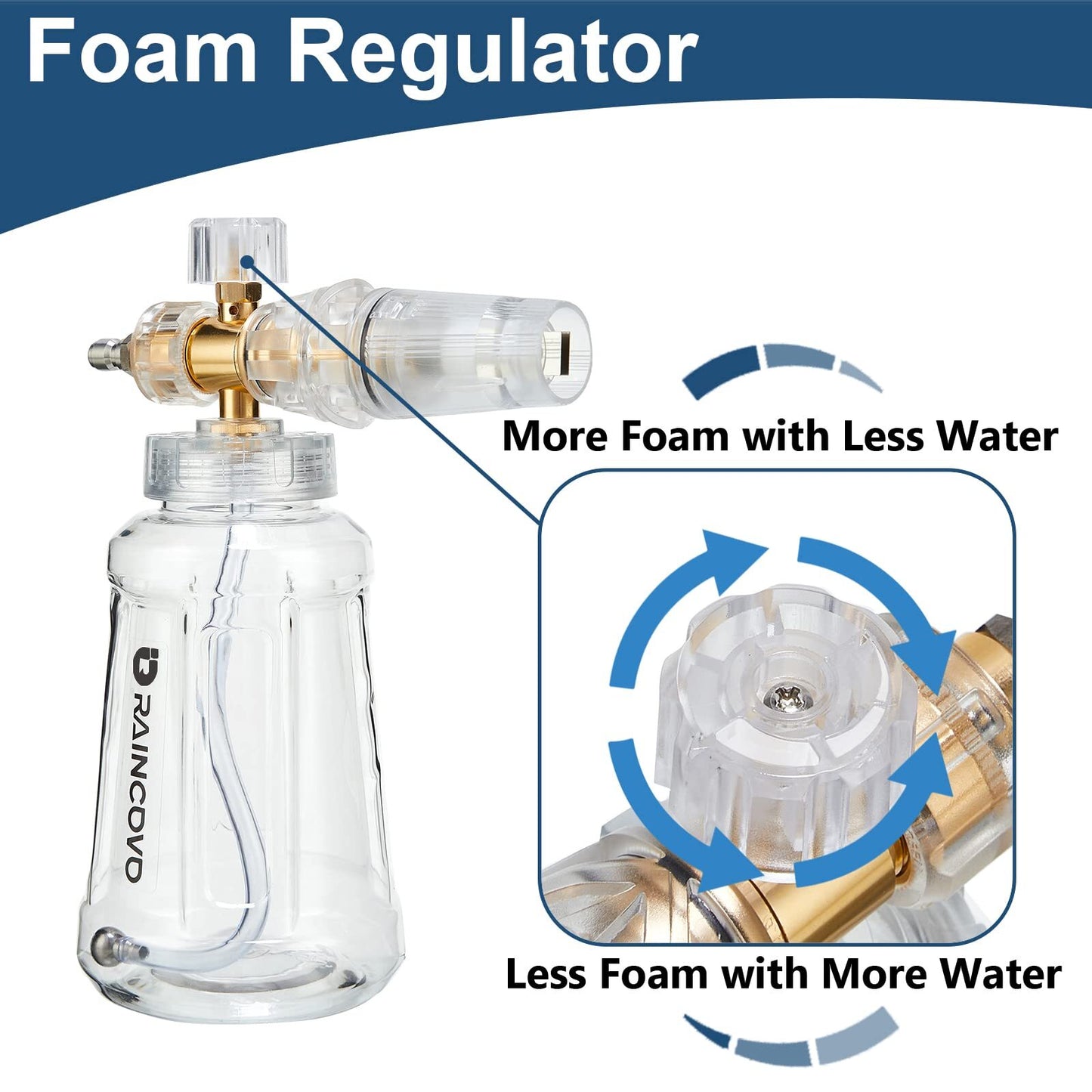 Foam Cannon for Pressure Washer, Snow Clear Foam Cannon for Car Wash, Stainle...