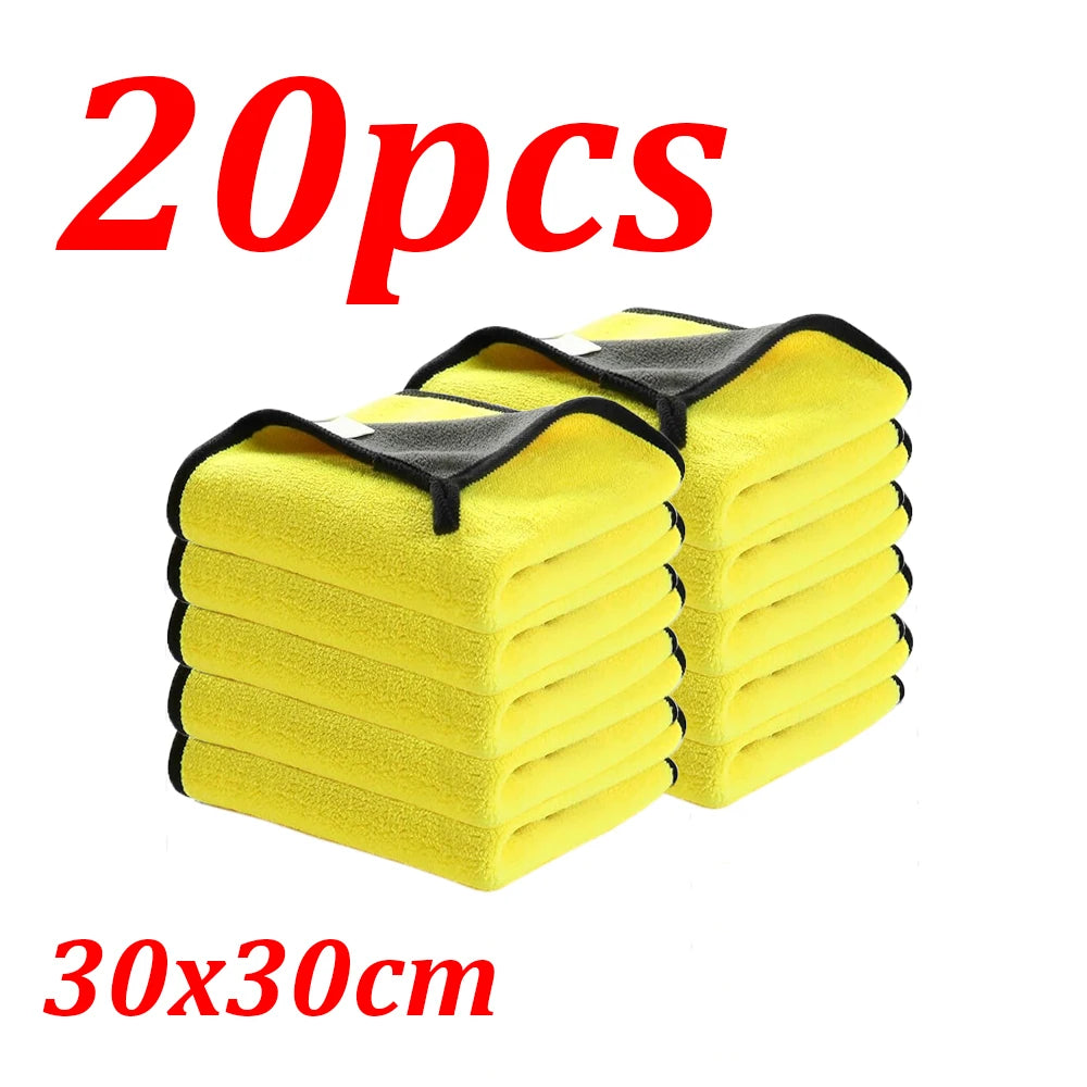 1-20Pcs Microfiber Car Wash Towel Car Wash Cloth Car Wash Drying Towel Car Window Glass Double Cleaning Cloth Car Wash Supplies