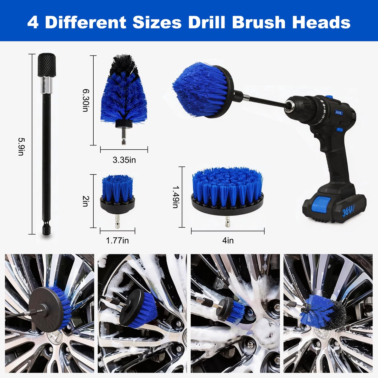 Interior Car Cleaning Kits, 27Pcs Car Detailing Kit, Car Detailing Brushes Set, Drill Brush Set, Car Wash Kit, Car Accessories, Car Cleaning Supplies for Interior, Exterior, Wheels