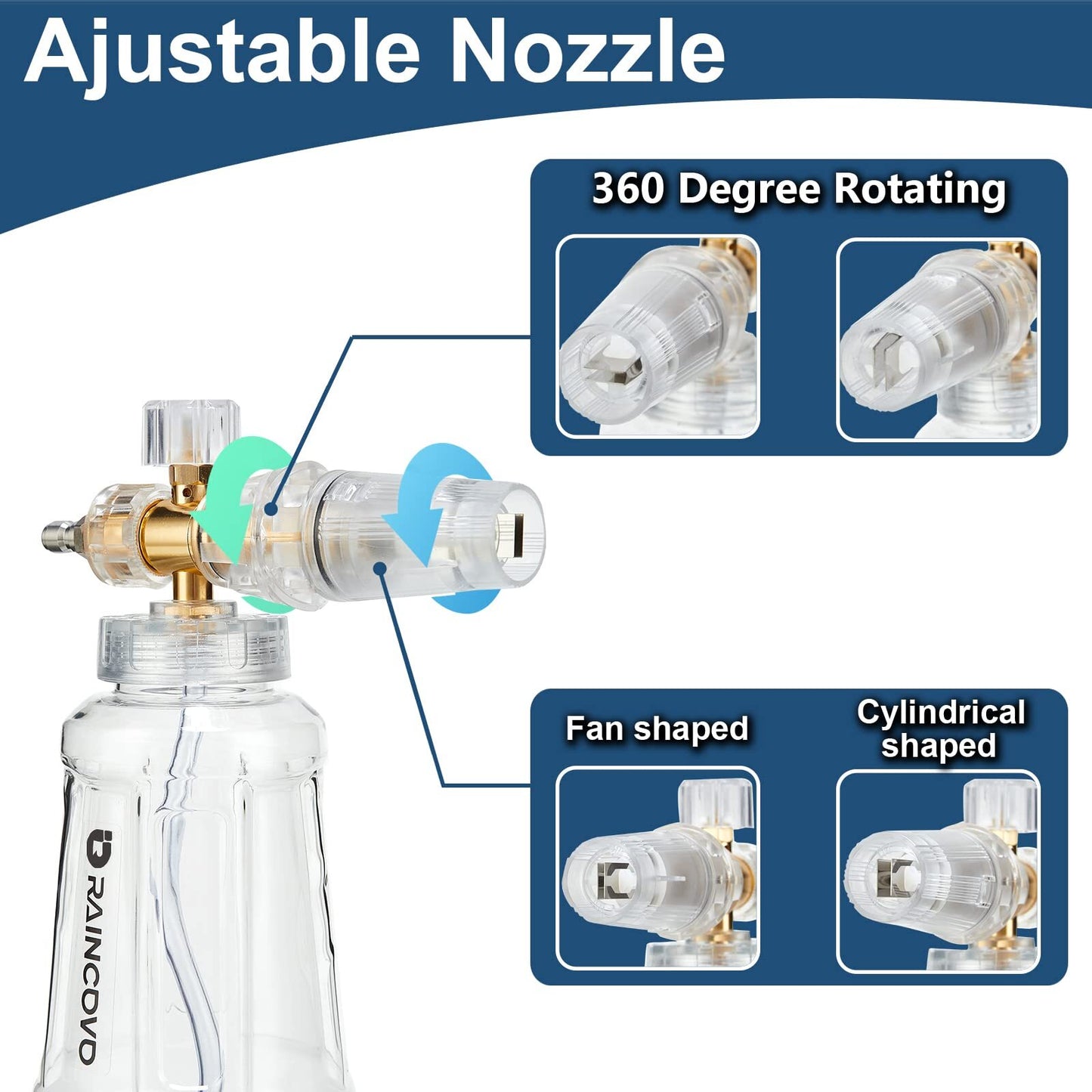 Foam Cannon for Pressure Washer, Snow Clear Foam Cannon for Car Wash, Stainle...